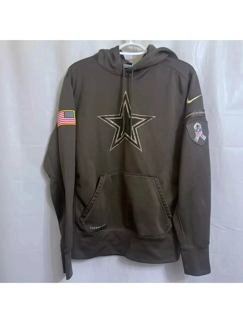 2015 Nike NFL Salute To Service Dallas Cowboys Hoodie Men's Medium M Green
